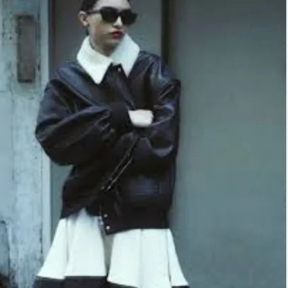 Khaite Hemmly Leatherpaneled Boucle Skirt - Picture 2 of 7